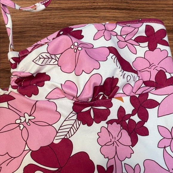 Floral Pink & Red Tropical Halter Dress - Picture 4 of 5